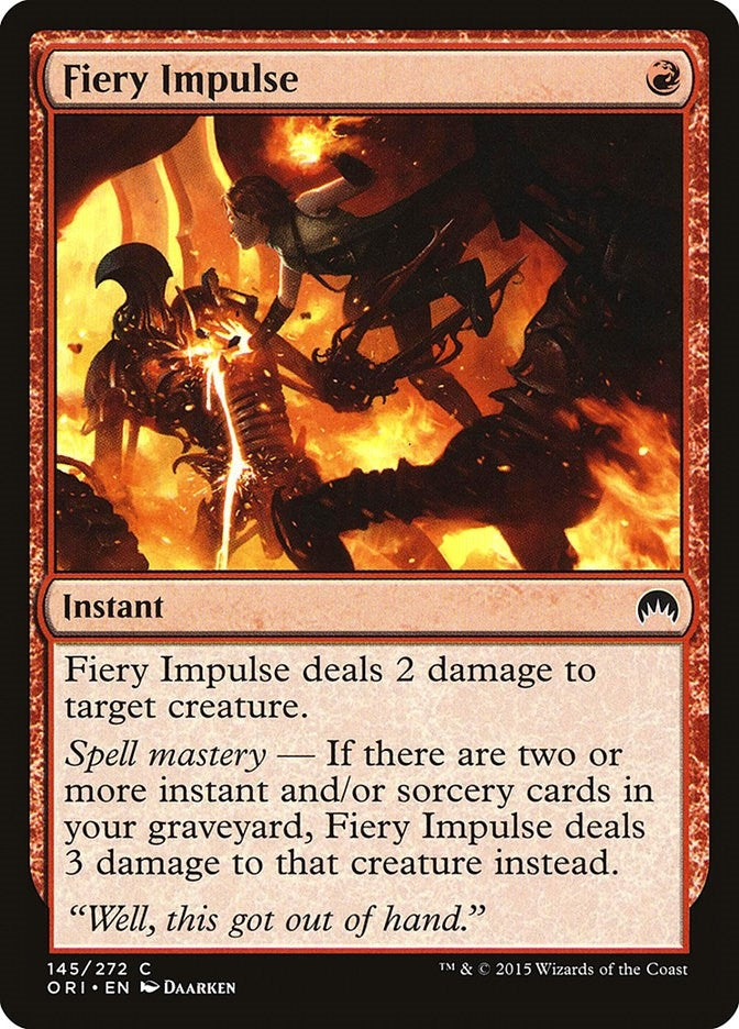 Image for Fiery Impulse (Magic Origins) (145) - Magic: The Gathering