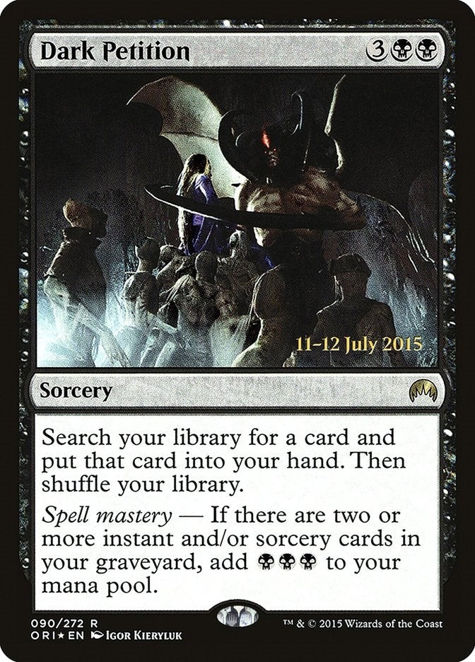 Image for Dark Petition (Prerelease Cards) (90) - Magic: The Gathering