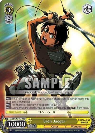 Image for Eren Jaeger (Attack on Titan) (AOT/S35-TE10 TD) - Weiss Schwarz