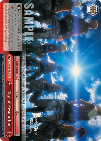 Image for Day of Resolution (Attack on Titan) (AOT/S35-TE20 TD) - Weiss Schwarz