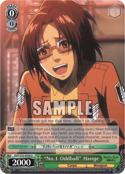 Image for "No.1 Oddball" Hange (Attack on Titan) (AOT/S35-E038 U) - Weiss Schwarz