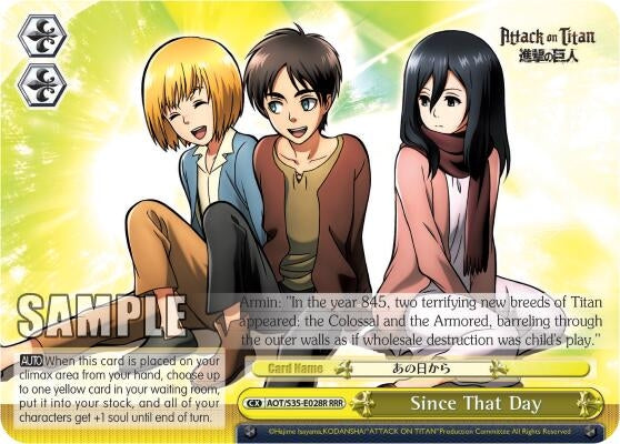 Image for Since That Day (RRR) (Attack on Titan) (AOT/S35-E028R RRR) - Weiss Schwarz