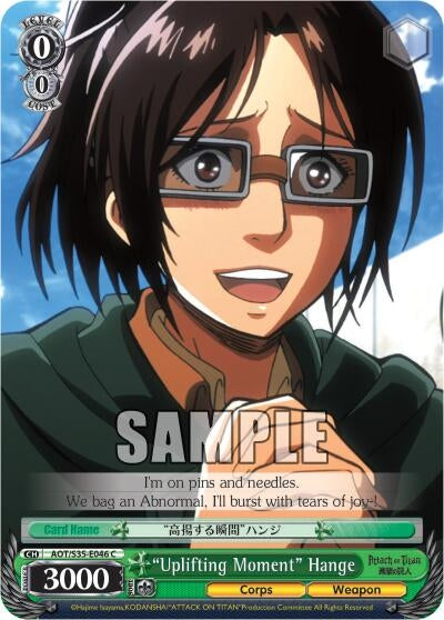 Image for "Uplifting Moment" Hange (Attack on Titan) (AOT/S35-E046 C) - Weiss Schwarz