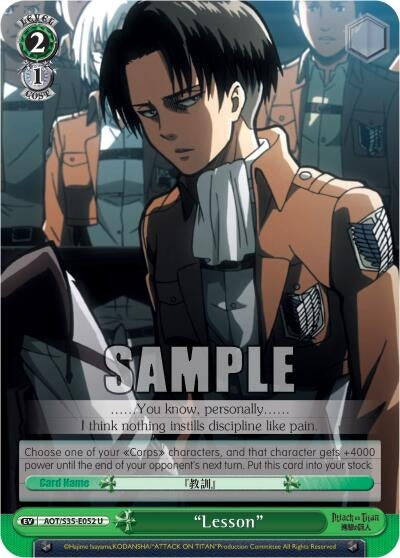 Image for "Lesson" (Attack on Titan) (AOT/S35-E052 U) - Weiss Schwarz
