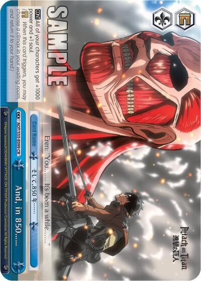 Image for And, in 850…… (Attack on Titan) (AOT/S35-E099 CR) - Weiss Schwarz