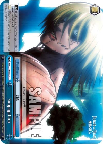 Image for Subjugation (Attack on Titan) (AOT/S35-E100 CC) - Weiss Schwarz