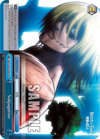 Image for Subjugation (SR) (Attack on Titan) (AOT/S35-E100S SR) - Weiss Schwarz