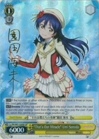 Image for "That's Our Miracle" Umi Sonoda (SP) (Love Live! DX) (LL/EN-W01-020SP SP) - Weiss Schwarz