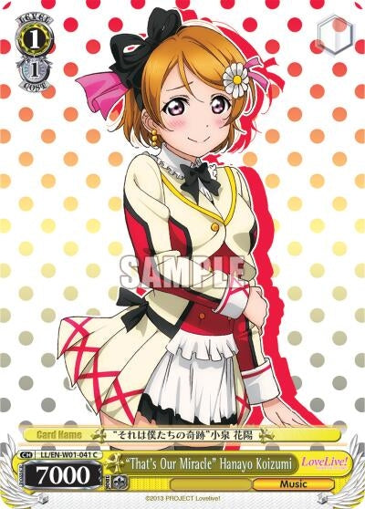 Image for "That's Our Miracle" Hanayo Koizumi (Love Live! DX) (LL/EN-W01-041 C) - Weiss Schwarz
