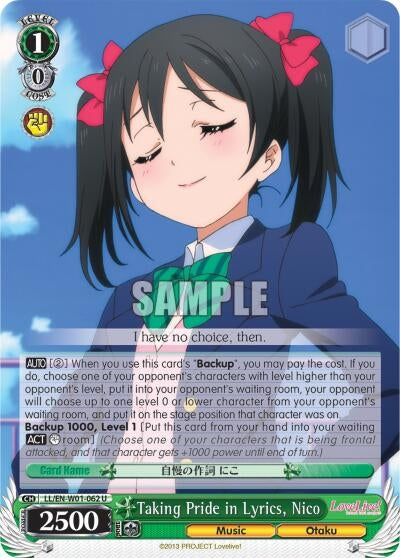Image for Taking Pride in Lyrics, Nico (Love Live! DX) (LL/EN-W01-062 U) - Weiss Schwarz