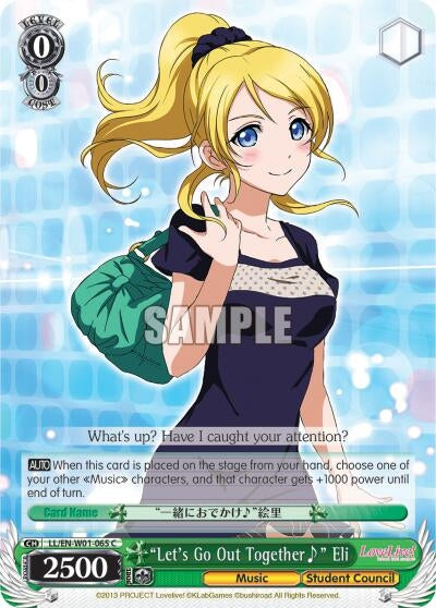 Image for "Let's Go Out Together~" Eli (Love Live! DX) (LL/EN-W01-065 C) - Weiss Schwarz