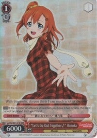 Image for "Let's Go Out Together~" Honoka (RRR) (Love Live! DX) (LL/EN-W01-074R RRR) - Weiss Schwarz
