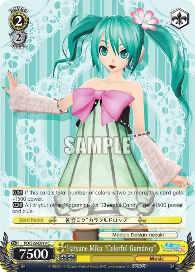 Image for Hatsune Miku "Colorful Gumdrop" (Hatsune Miku: Project DIVA F 2nd) (PD/S29-E019 C) - Weiss Schwarz