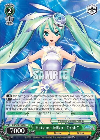 Image for Hatsune Miku "Orbit" (Hatsune Miku: Project DIVA F 2nd) (PD/S29-E033 R) - Weiss Schwarz