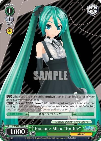 Image for Hatsune Miku "Gothic" (Hatsune Miku: Project DIVA F 2nd) (PD/S29-E043 C) - Weiss Schwarz