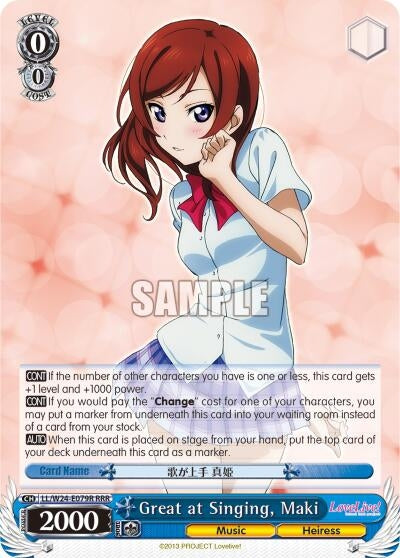Image for Great at Singing, Maki (RRR) (Love Live!) (LL/W24-E079R RRR) - Weiss Schwarz