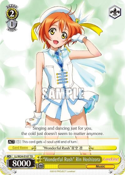 Image for "Wonderful Rush" Rin Hoshizora (Love Live!) (LL/W24-E107 TD) - Weiss Schwarz