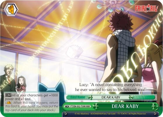 Image for DEAR KABY (RRR) (Fairy Tail ver.E) (FT/EN-S02-T09R RRR) - Weiss Schwarz