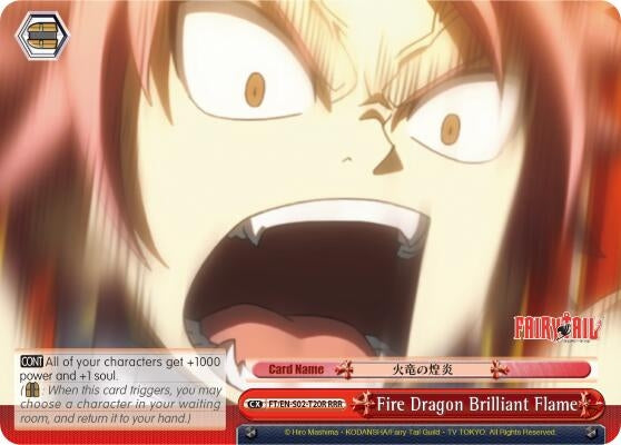 Image for Fire Dragon Brilliant Flame (RRR) (Fairy Tail ver.E) (FT/EN-S02-T20R RRR) - Weiss Schwarz