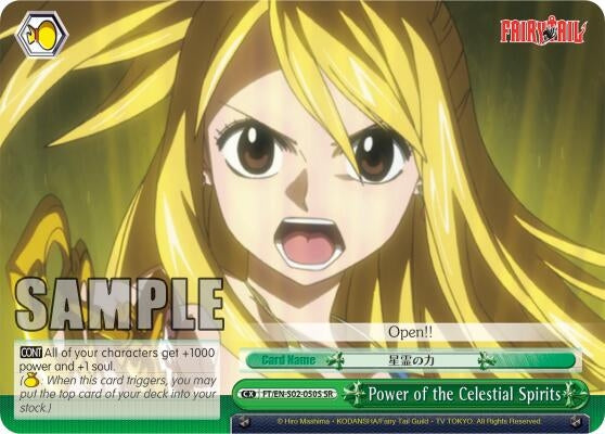 Image for Power of the Celestial Spirits (SR) (Fairy Tail ver.E) (FT/EN-S02-050S SR) - Weiss Schwarz