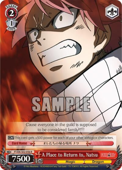 Image for A Place to Return to, Natsu (Fairy Tail ver.E) (FT/EN-S02-056 R) - Weiss Schwarz