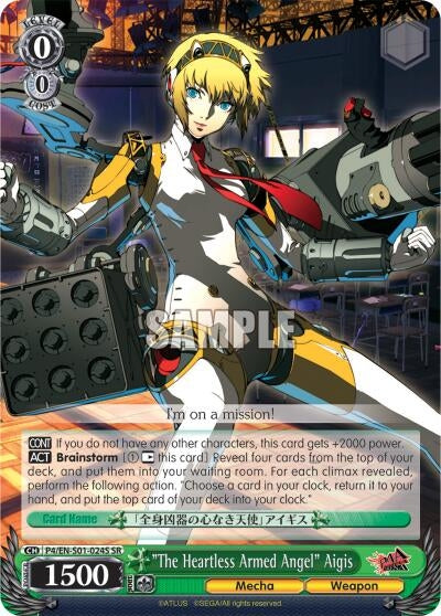 Image for "The Heartless Armed Angel" Aigis (SR) (Persona 4 ver.E) (P4/EN-S01-024S SR) - Weiss Schwarz