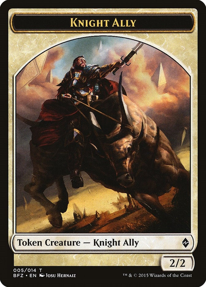 Image for Knight Ally Token (Battle for Zendikar) (5) - Magic: The Gathering
