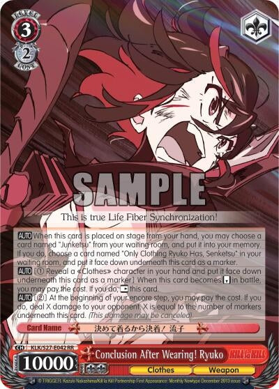 Image for Conclusion After Wearing! Ryuko (KILL la KILL) (KLK/S27-E042 RR) - Weiss Schwarz
