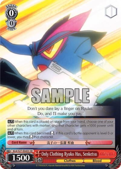Image for Only Clothing Ryuko Has, Senketsu (SR) (KILL la KILL) (KLK/S27-E045S SR) - Weiss Schwarz