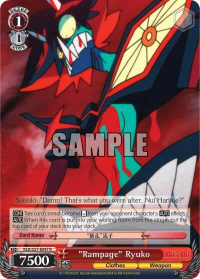 Image for "Rampage" Ryuko (KILL la KILL) (KLK/S27-E047 R) - Weiss Schwarz