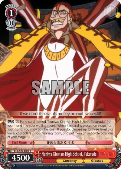 Image for Naniwa Kinman High School, Takarada (KILL la KILL) (KLK/S27-E060 C) - Weiss Schwarz