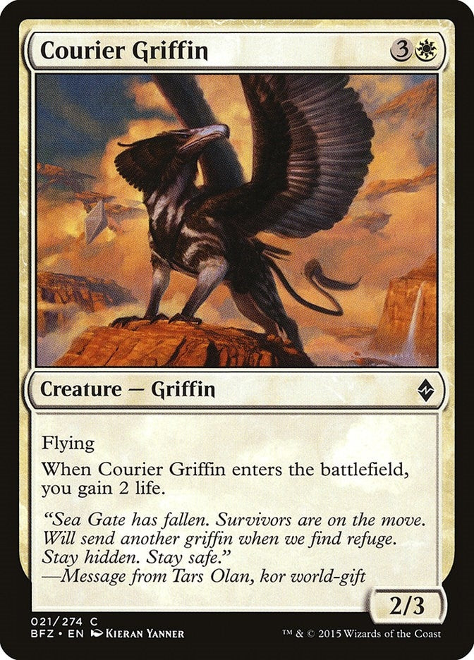 Image for Courier Griffin (Battle for Zendikar) (21) - Magic: The Gathering