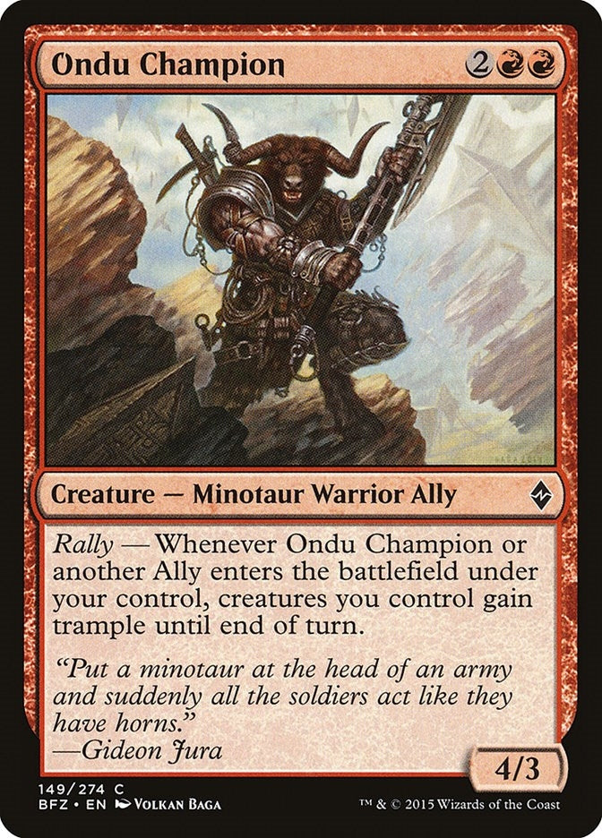 Image for Ondu Champion (Battle for Zendikar) (149) - Magic: The Gathering