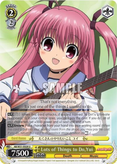 Image for Lots of Things to Do, Yui (Angel Beats! Re:Edit) (AB/W31-E028 U) - Weiss Schwarz