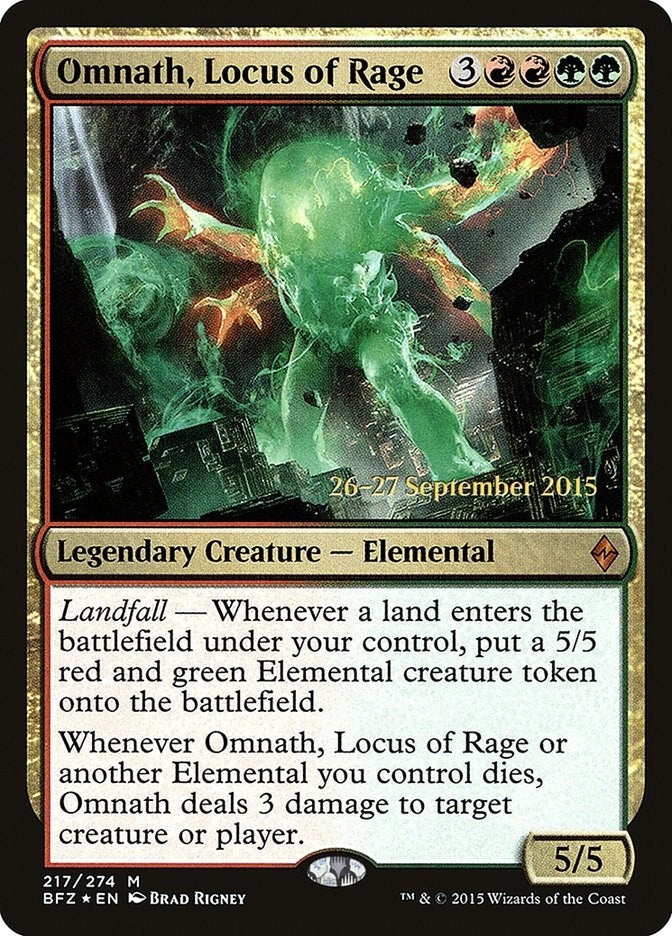Image for Omnath, Locus of Rage (Prerelease Cards) (217) - Magic: The Gathering