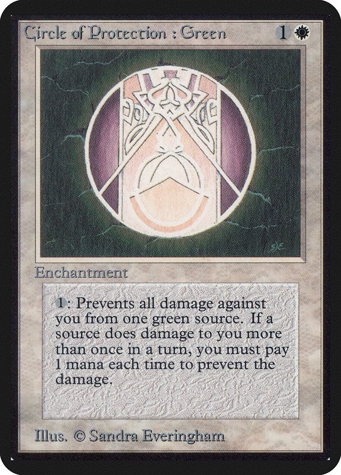 Image for Circle of Protection: Green (Alpha Edition) - Magic: The Gathering