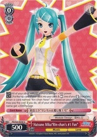 Image for Hatsune Miku"Rin-chan's #1 Fan" (Hatsune Miku -Project DIVA- f) (PD/S22-E058 U) - Weiss Schwarz