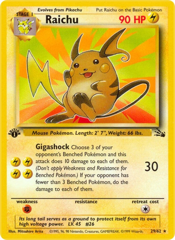 Image for Raichu (29) (Fossil) (29/62) - Pokemon