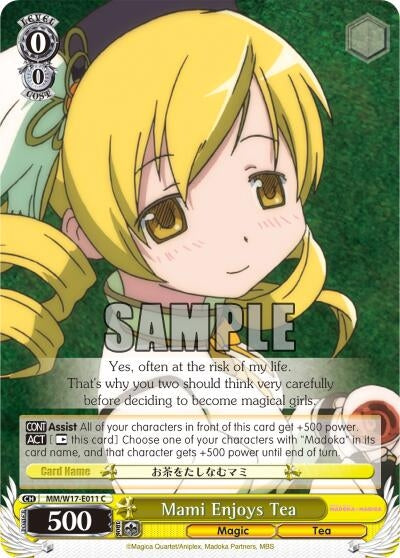 Image for Mami Enjoys Tea (Puella Magi Madoka Magica) (MM/W17-E011 C) - Weiss Schwarz