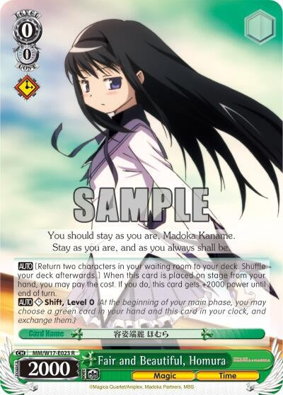 Image for Fair and Beautiful, Homura (Puella Magi Madoka Magica) (MM/W17-E023 R) - Weiss Schwarz
