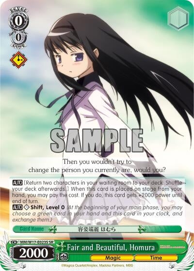 Image for Fair and Beautiful, Homura (SR) (Puella Magi Madoka Magica) (MM/W17-E023S SR) - Weiss Schwarz