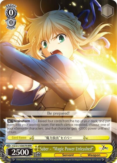 Image for Saber - "Magic Power Unleashed" (RRR) (Fate/Zero) (FZ/S17-E007R RRR) - Weiss Schwarz