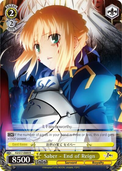 Image for Saber - End of Reign (Fate/Zero) (FZ/S17-E009 R) - Weiss Schwarz