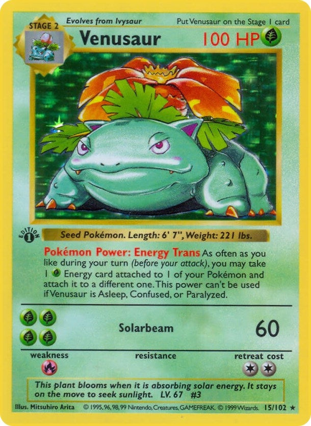 Image for Venusaur (Base Set (Shadowless)) (015/102) - Pokemon