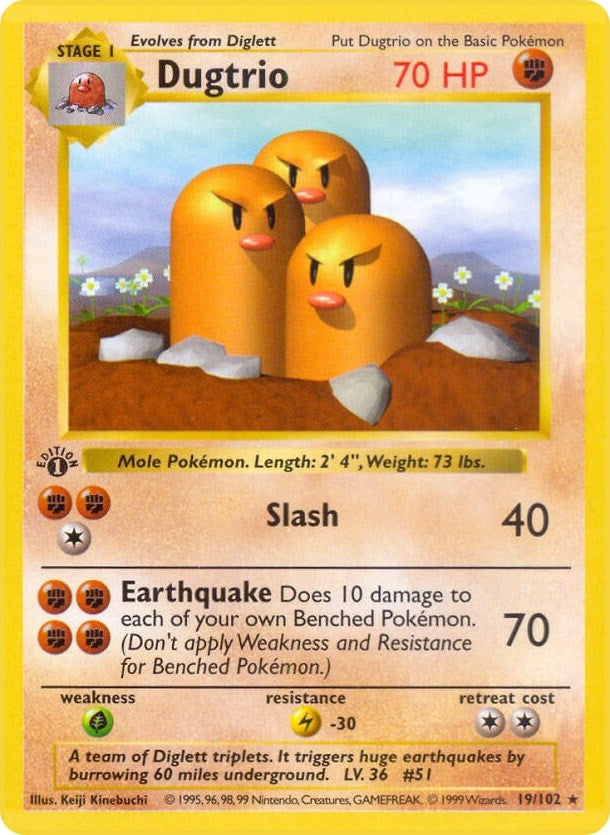 Image for Dugtrio (Base Set (Shadowless)) (019/102) - Pokemon