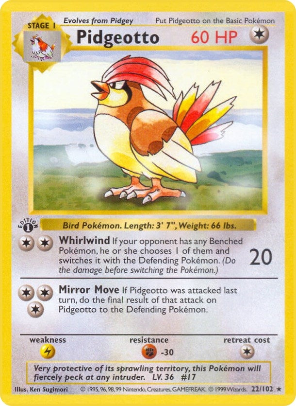 Image for Pidgeotto (Base Set (Shadowless)) (022/102) - Pokemon