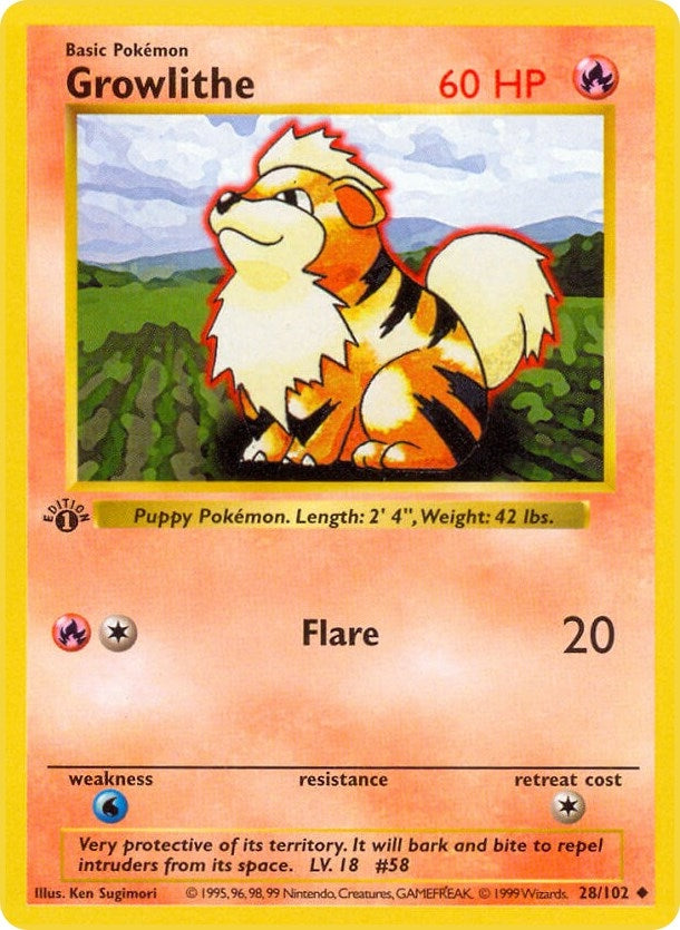 Image for Growlithe (Base Set (Shadowless)) (028/102) - Pokemon