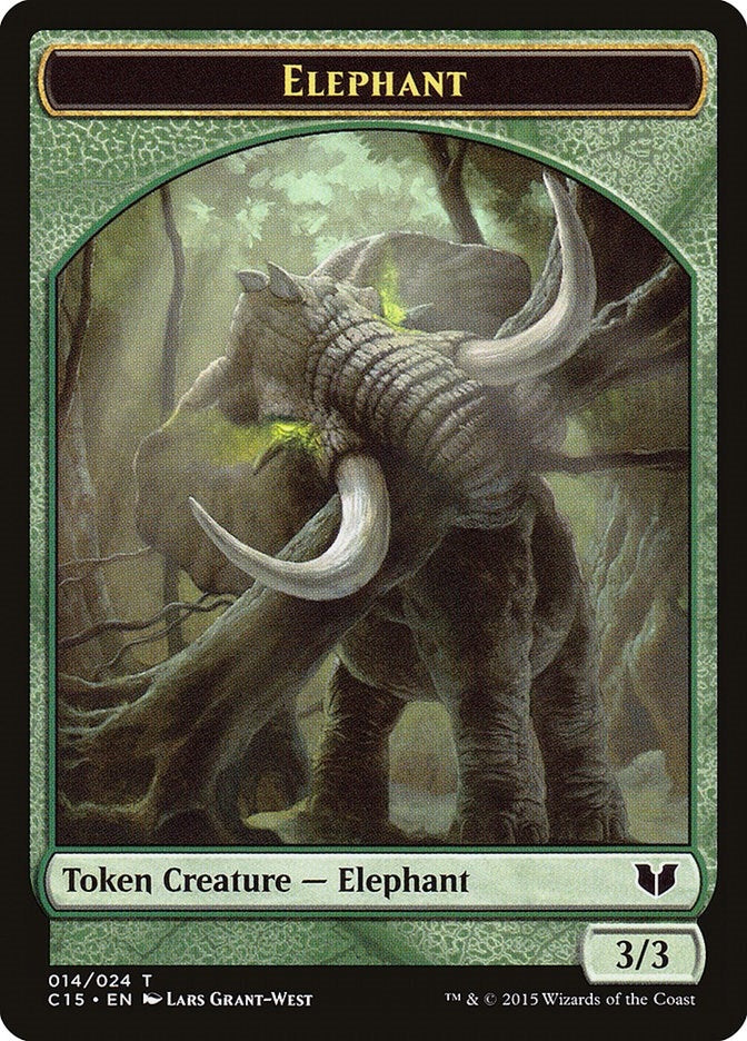 Image for Elephant // Saproling Double-Sided Token (Commander 2015) (14 // 16) - Magic: The Gathering