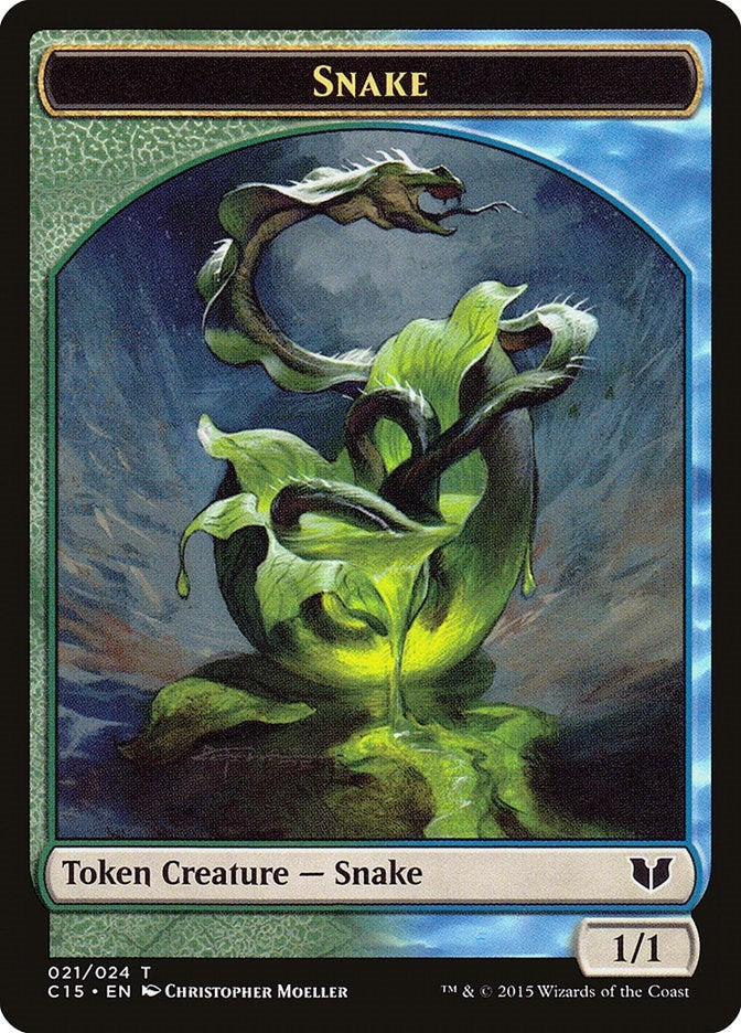 Image for Snake (021) // Saproling Double-Sided Token (Commander 2015) (21 // 16) - Magic: The Gathering