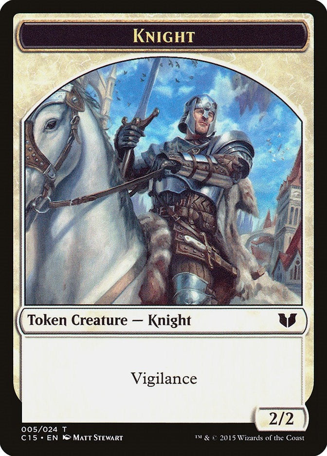 Image for Knight (005) // Spirit (023) Double-Sided Token (Commander 2015) (5 // 23) - Magic: The Gathering